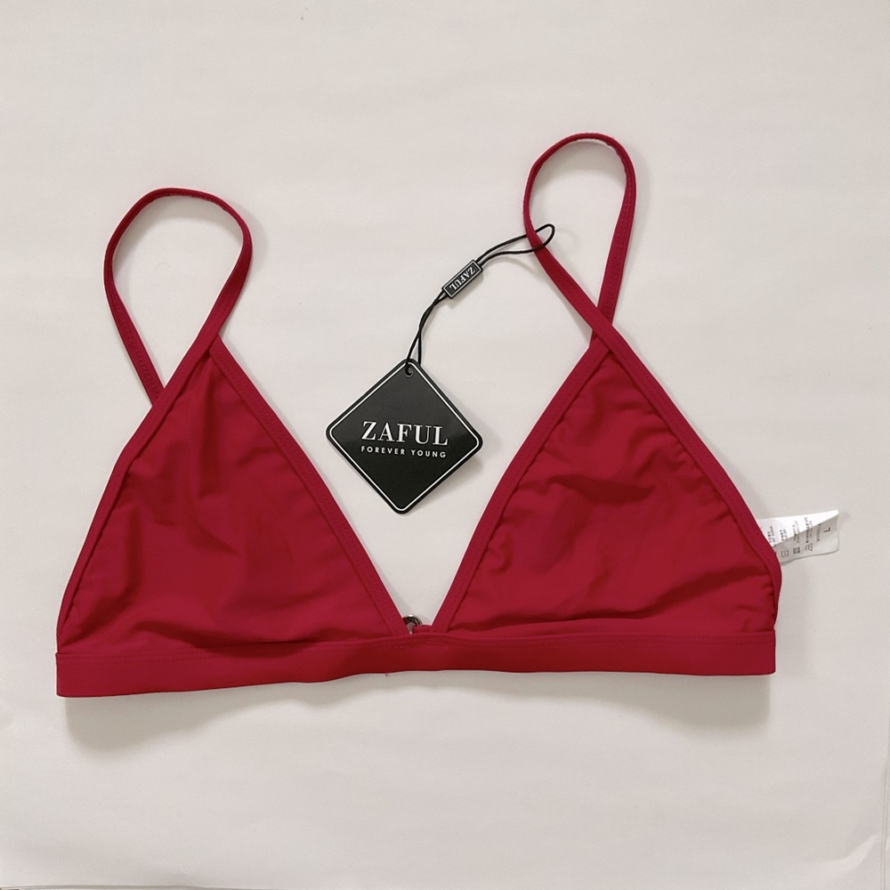 Zaful bright red triangle top new with tags